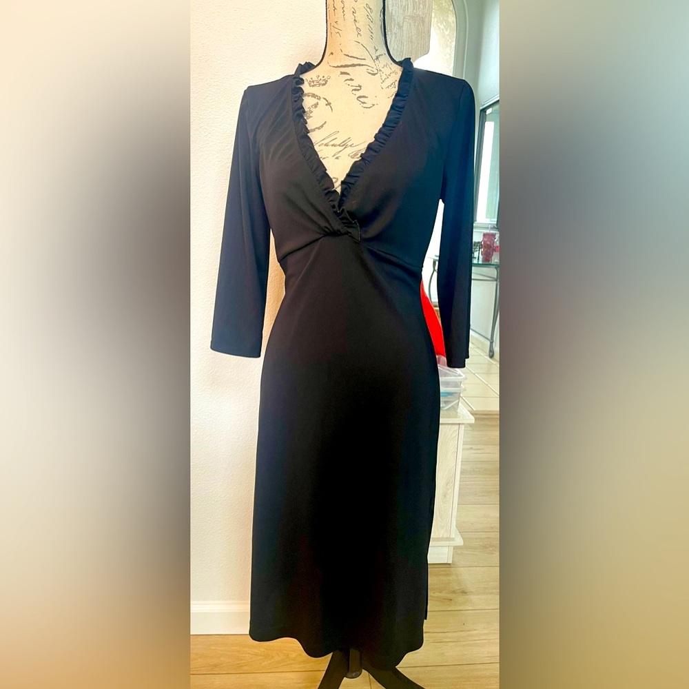 Parallel Studio Black Dress. Very flattering. Size removed but fits like a 12.